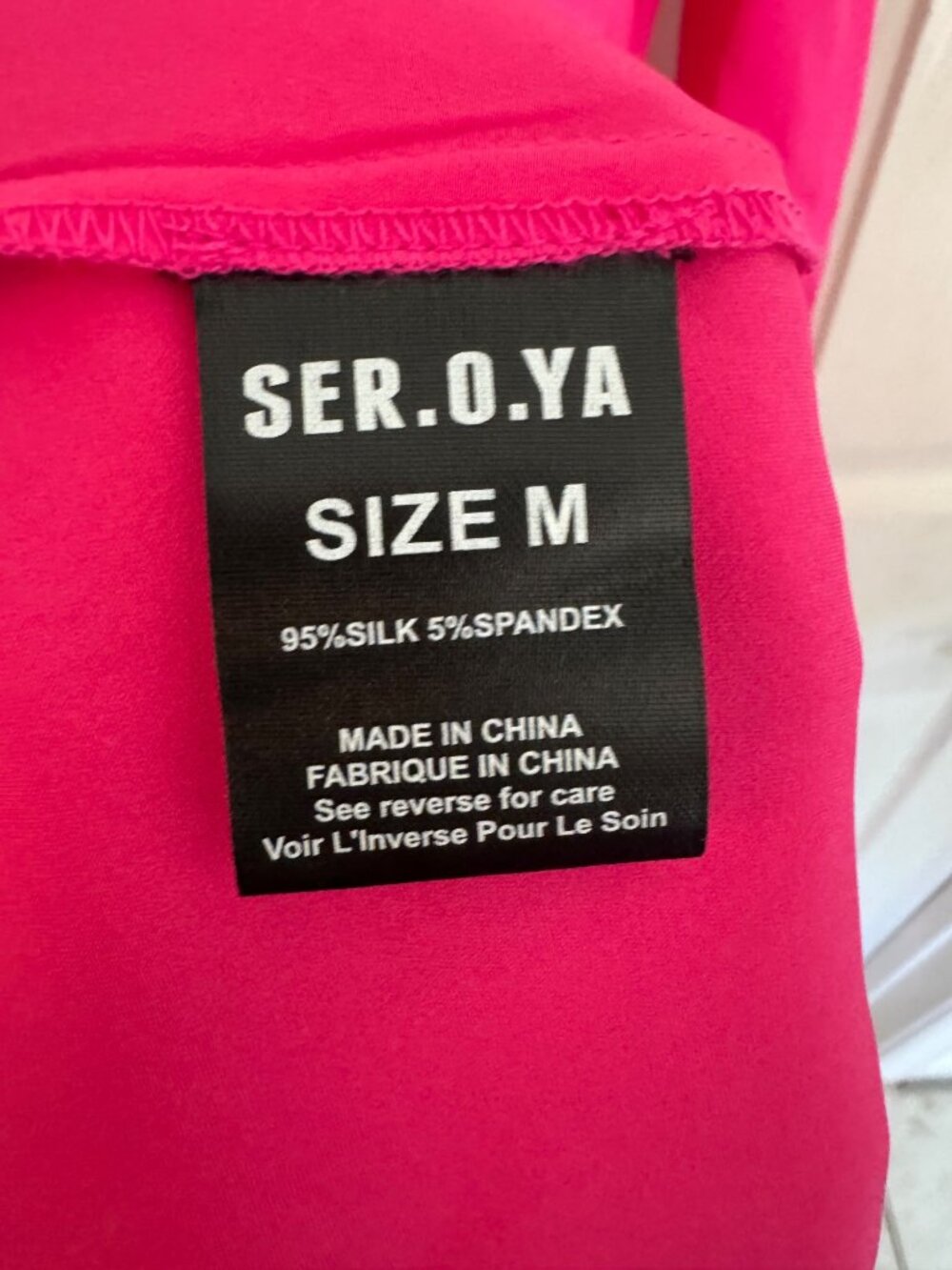 Seroya Kendall Silk Halter Mini Dress Hot Pink Backless Elegant Satin Medium - Picture 10 of 12